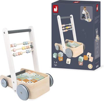 Janod - Sweet Cocoon - Duwkar/activiteiten wagen met blokken, Verzenden, Nieuw