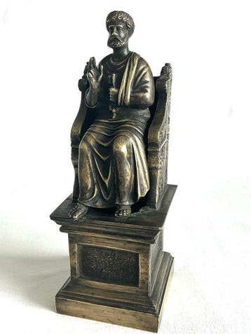 sculptuur, St. Pierre - 20 cm - Brons , eind 19e eeuw