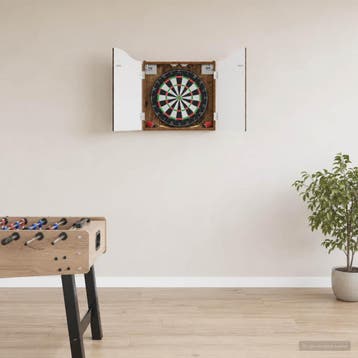 vidaXL Dartbord Kabinet Eikenhout 56 x 12 x 63 cm Bewerkt, Verzenden, Nieuw