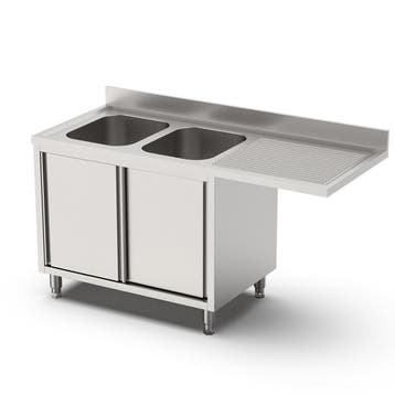 HCB Spoeltafel - dubbele spoelbakken links - schuifdeuren -, Verzenden, Nieuw in verpakking, Overige typen