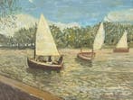 Italiaanse school (XX) - Paesaggio con barche