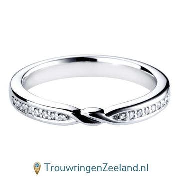 Aanschuifring in 9/18 karaat witgoud of platina 950 Twist..., Verzenden, Nieuw