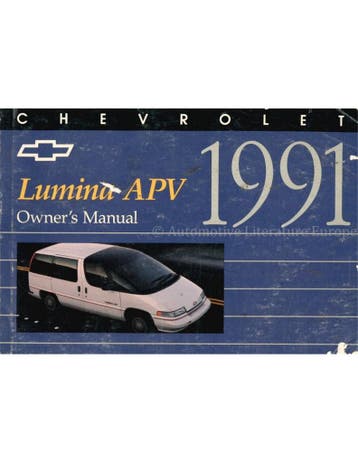 1991 CHEVROLET LUMINA INSTRUCTIEBOEKJE ENGELS (USA)