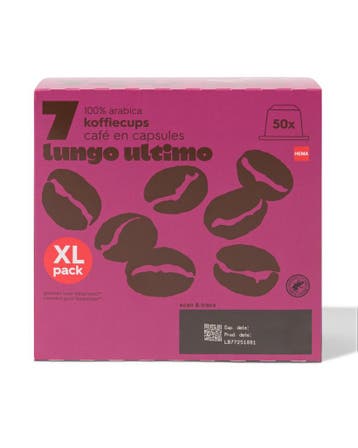 HEMA Koffiecups lungo ultimo - 50 stuks, Verzenden, Nieuw