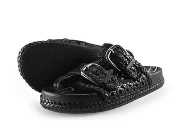 Manfield Slippers in maat 38 Zwart, Slippers, Verzenden, Zwart, Zo goed als nieuw