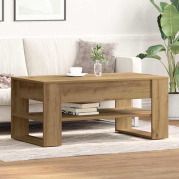vidaXL Salontafel Artisan Eiken 102 x 55 x 45 cm Bewerkt, Huis en Inrichting, Tafels | Salontafels, Verzenden, Nieuw, 50 tot 100 cm