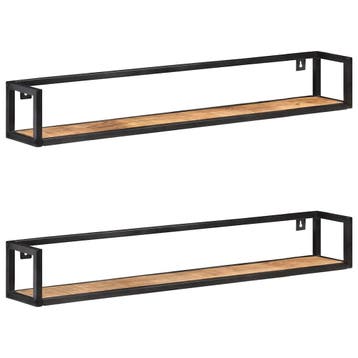 vidaXL Wandschappen 2 st 120 cm ruw mangohout, Huis en Inrichting, Verzenden, Nieuw