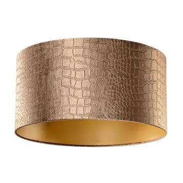 Velours lampenkap krokodil dessin met gouden binnenkant, Verzenden, Nieuw, Rond