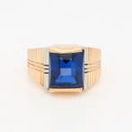 Ring - 18 karaat Geel goud - Saffier, Nieuw
