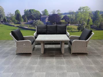 Bilbao stoel-bank dining loungeset verstelbaar 4-delig, Tuin en Terras, Ophalen of Verzenden, Nieuw, Wicker