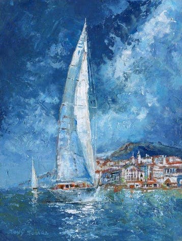 Tony Solara (XX) - Velero frente a la costa