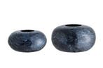 Design set van 2 vazen STONE 25cm zwart gemarmerd, Ophalen of Verzenden, Nieuw