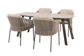 Taste Florence/Manolo 4-persoons Deens ovale tuinset 180x95, Tuin en Terras, Verzenden, Nieuw, Overige materialen, Tuinset