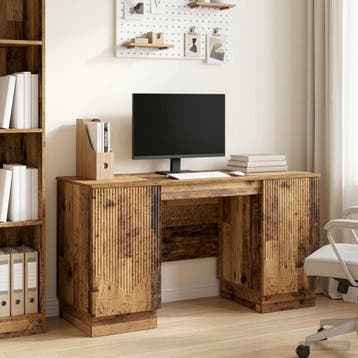 vidaXL Bureau Oud hout 142,5 x 50 x 75 cm Bewerkt hout, Huis en Inrichting, Verzenden, Nieuw