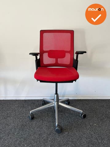 Ahrend 2020 Verta bureaustoel - refurbished - rode stofferin, Werkplek, Ophalen of Verzenden, Gebruikt, Stoel