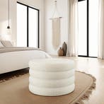 Hocker Altu XL, gestoffeerd, opbergruimte - Bouclé crèmewit, Verzenden, Nieuw