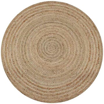 Natuurlijk Vloerkleed 150cm - 34% Korting - Retour, Beige, 150 tot 200 cm, Rond, Natuurlijk