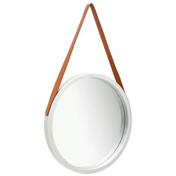vidaXL Wandspiegel met band 50 cm zilverkleurig, Huis en Inrichting, Woonaccessoires | Spiegels, Verzenden, Nieuw
