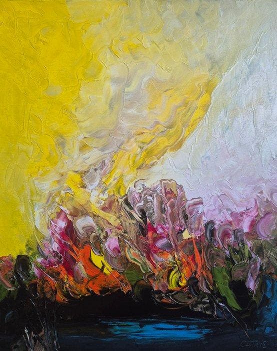 Bruno Cantais - Léclosion du soleil, Antiek en Kunst, Kunst | Schilderijen | Modern