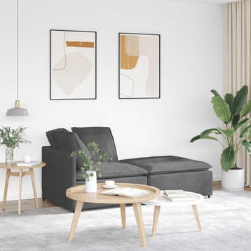 vidaXL Modulaire bank met voetenbank&kussens corduroy stof, Huis en Inrichting, Verzenden, Nieuw, Stof