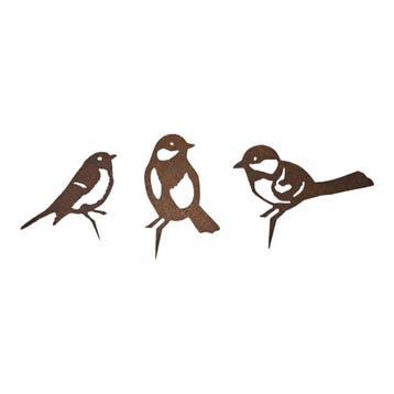 Tuindecoratie Drie Vogels Roest – Koolmees, Roodborst en, Verzenden, Nieuw
