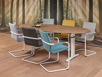 Vergadertafel T-Model 220x110cm Ellips Leverbaar in 24, Ophalen of Verzenden, Nieuw in verpakking
