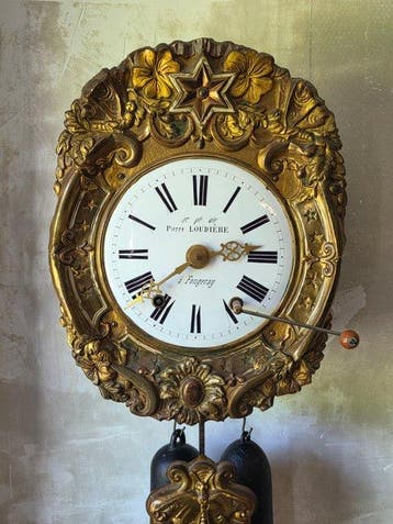 Comtoise klok - Antiek Metaal, Messing - 1850-1900