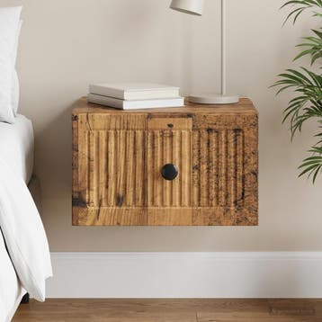 vidaXL Wandbeugel Bedkast Oud hout 33 x 34,5 x 20 cm Bewerkt, Minder dan 45 cm, Verzenden, Nieuw, Minder dan 55 cm