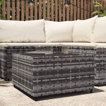 vidaXL Salontafel tuin vierkant 50x50x30 cm poly rattan, Tuin en Terras, Verzenden, Nieuw