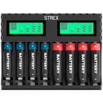 Strex Batterij Oplader -8x AA/AAA Batterijen-USB Oplaadbaar, Verzenden, Nieuw