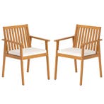 LIVSK Tuinstoelen van Acaciahout - Gestoffeerd Kussen Afneem, Tuin en Terras, Kruiwagens, Verzenden, Nieuw