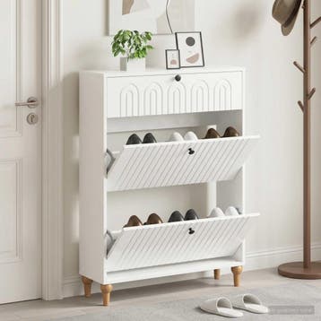 vidaXL Schoenenkast ALKMAAR 78 x 24 x 103 cm Bewerkt hout, Verzenden, Nieuw