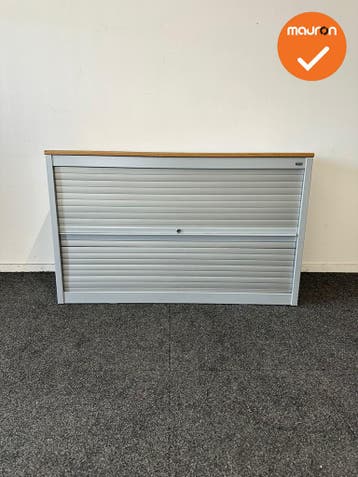 Roldeurkast - Basic - 74x120x47cm - Verticale deuren - Zilve, Werkplek, Ophalen of Verzenden, Gebruikt, Kast