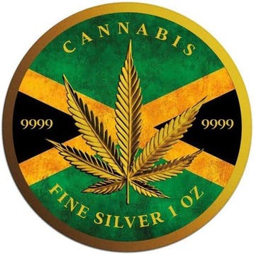 Tsjaad. 5000 Francs 2024 1 oz Chad Cannabis Jamaica Flag 24k