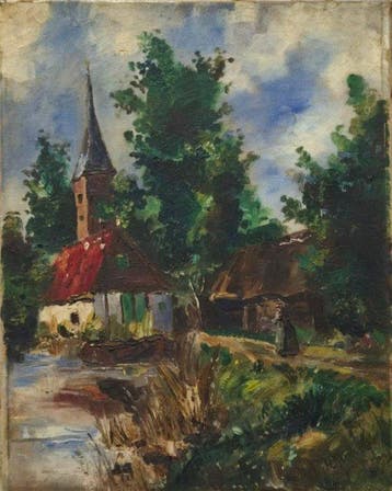 Herman Rinket (1922-1995) - Landschap met kerkje