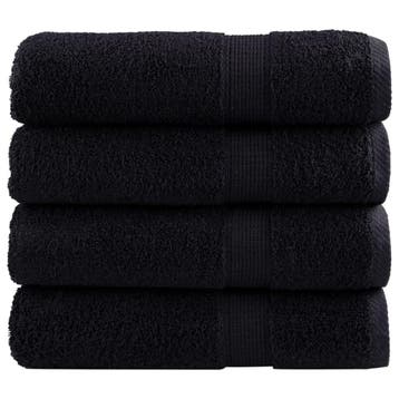 vidaXL Badhanddoeken SOLUND 4 st 600 g/m² 70x140 cm zwart, Verzenden, Nieuw, Zwart