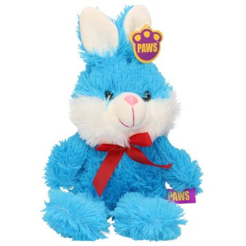 Paashaas knuffel - zachte pluche - blauw - 32 cm - strikje, Verzenden, Nieuw