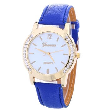Fako - Horloge - Geneva - Kristal - 40mm - Donkerblauw, Verzenden, Nieuw
