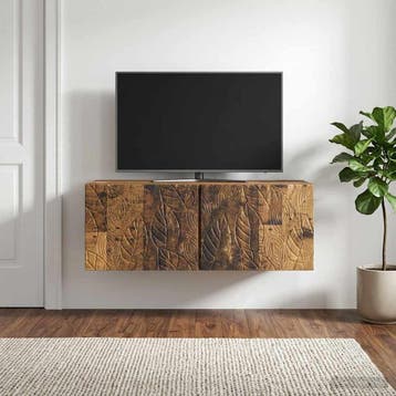 vidaXL Wandbeugel TV-kast 98 x 31 cm Oud hout Bewerkt hout, Minder dan 50 cm, Verzenden, Nieuw, Minder dan 100 cm