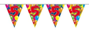 Vlaggenlijn balloons 5 jaar 10m/stk, Verzenden, Nieuw, Feestartikel