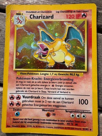 Pokémon - 1 Card - Charizard 4/102 Foil - WOTC, Nieuw
