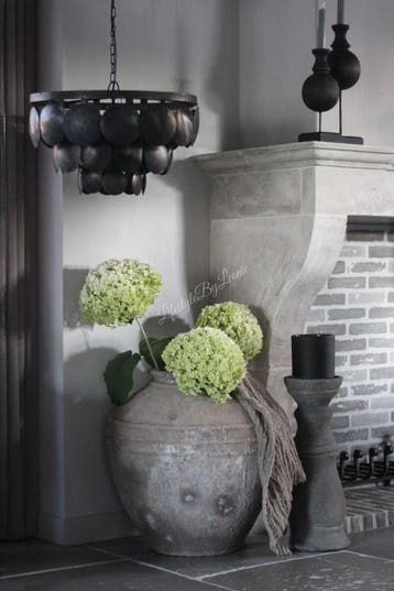 Metalen schijfjes hanglamp Old black incl fitting 50 cm, Ophalen of Verzenden, Nieuw