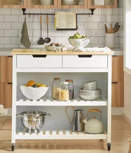 Keukeneiland met Lades en Planken op Wielen – 98 cm, Huis en Inrichting, Keuken | Keukenelementen, Nieuw, Verzenden