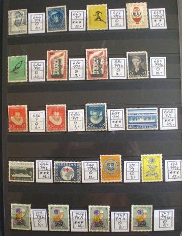Nederland 1954/1964 - Selectie Plaatfouten tussen 646 PM en, Postzegels en Munten, Gestempeld