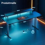 Gaming bureau - Gaming desk - Gaming tafel - 160x60 cm - Zwa, Verzenden, Zo goed als nieuw