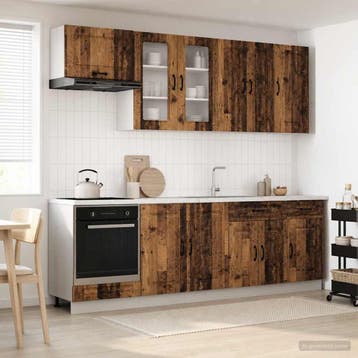 vidaXL Keukenblok KALMAR 8 st Oud hout Bewerkt hout, Verzenden, Nieuw, Bruin
