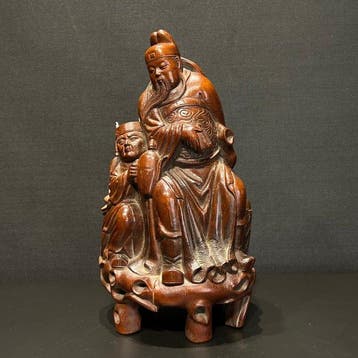 Antiek Chinees Bamboe sculptuur - Bamboe - China - Qing