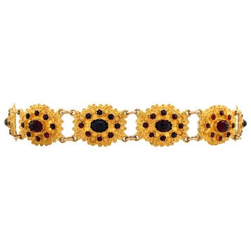 Gouden vintage armband met granaat 14 krt, Ophalen of Verzenden, Nieuw