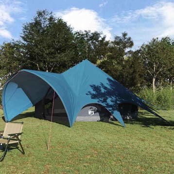 vidaXL Teepee Tent 7-Persoon 7-persoons Blauw en Grijs, Verzenden, Nieuw, Tot en met 2