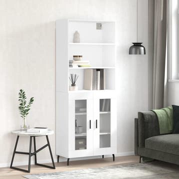 vidaXL buffetkast 69,5x34x180 cm bewerkt hout wit, Minder dan 50 cm, Verzenden, Nieuw, Minder dan 100 cm